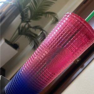 Blue Pink Ombre Starbucks Grid Cup
